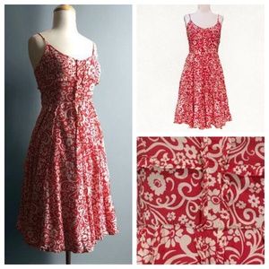RARE Anthropologie Red and White Floral Sundress